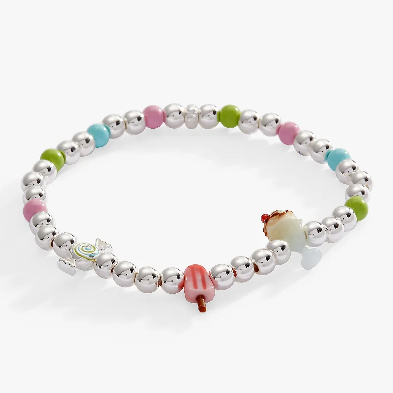 women's bracelets delicate -Sweet Treats Love Language Stretch Bracelet