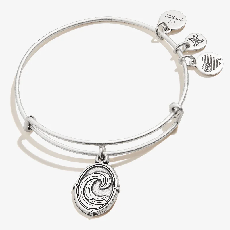 women's bracelets with charms -Wave Charm Bangle, 'Roll with the 'Tides'