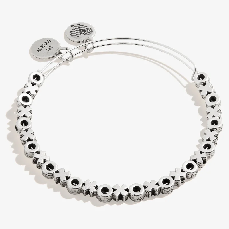 women's bracelets engraved initials -XOXO Metal Beaded Bangle