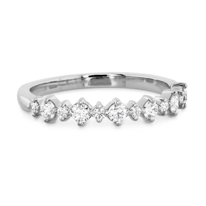 women's engagement rings gemstone halo -Hearts On Fire .33-.40CTW Gracious Classic Diamond Wedding Band 18K White Gold