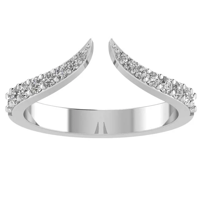 women's engagement rings floral design -Mountz Collection Viper Tiara Wedding Band in 14K White Gold