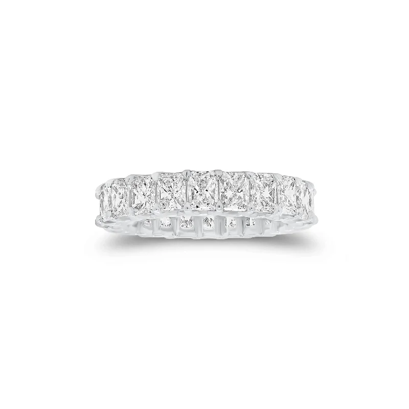 women's ring silver -4.47 ct Radiant-Cut Diamond Eternity Band