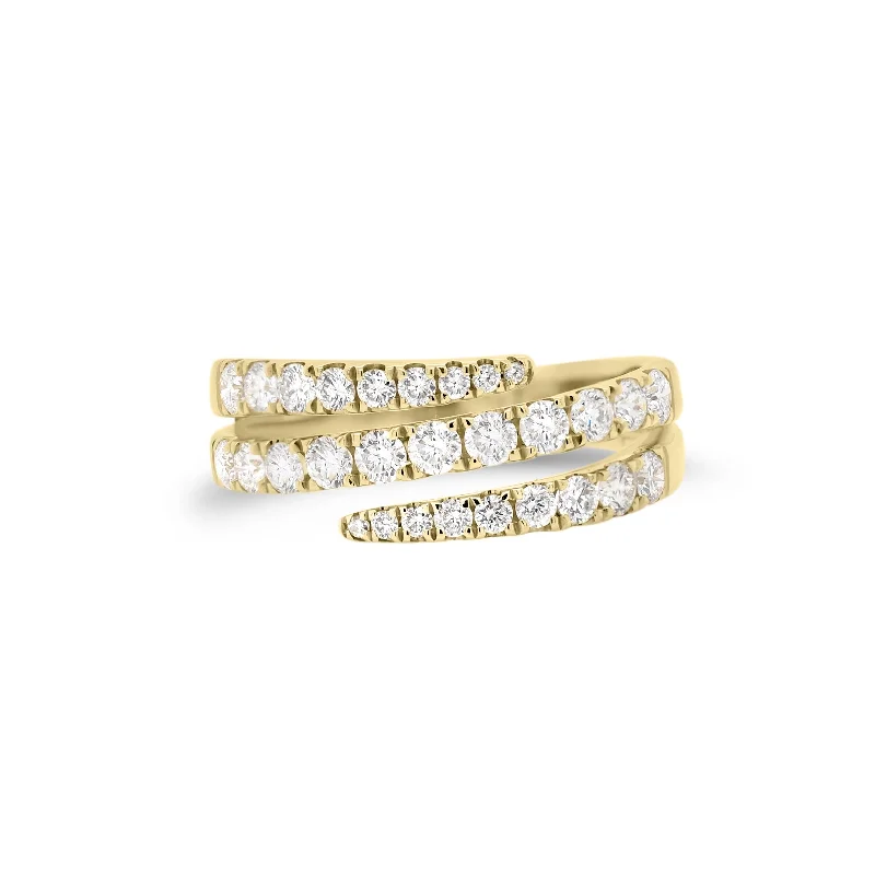 women's ring vintage -Diamond Open Double Wrap Ring